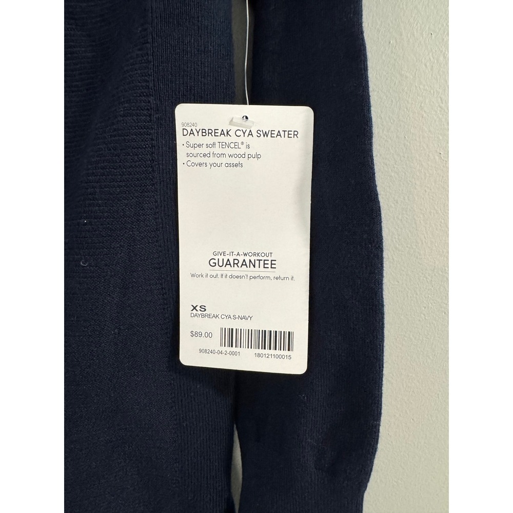 Athleta Daybreak CYA Sweater Womens XS Navy Blue Knit Long Sleeve‎ Pullover - Picture 4 of 6